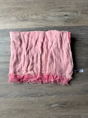 NWOT Talbots Light Pink Ombré Frayed Edge Light Linen Scarf
